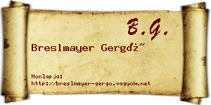 Breslmayer Gergő névjegykártya
